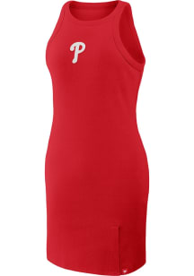 Philadelphia Phillies Womens Red Team First Short Sleeve Dress