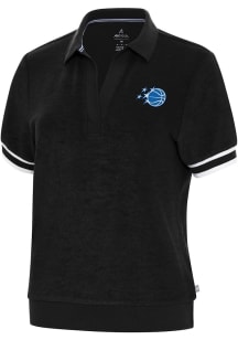 Antigua Orlando Magic Mens Black Favorite Short Sleeve Polo