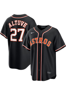 Jose Altuve Houston Astros Mens Replica Carbon Fashion Jersey - Black