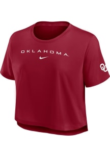Nike Oklahoma Sooners Womens Crimson Dri-FIT Crop T-Shirt