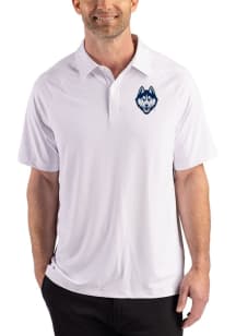 Cutter and Buck UConn Huskies Mens White Prospect Eco Short Sleeve Polo