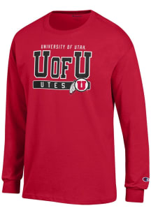Champion Utah Utes Red U of U Long Sleeve T Shirt