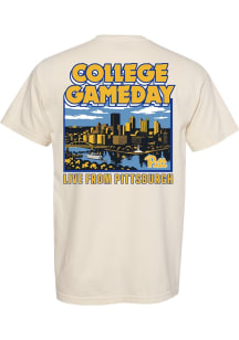 Something Inked Pitt Panthers Ivory College Gameday Stadium Short Sleeve T Shirt