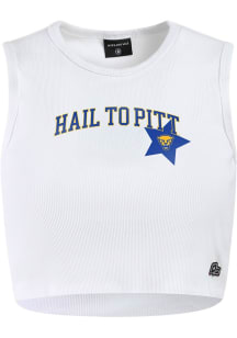 Hype and Vice Pitt Panthers Womens White Cut Off Tank Top