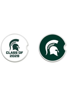 Michigan State Spartans Class of 2029 Set of 2 Car Coaster - White