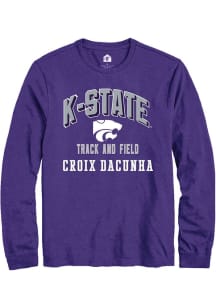 Croix DaCunha K-State Wildcats Purple NIL Arch Logo Long Sleeve Player T Shirt