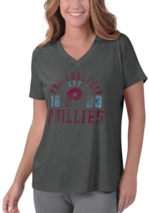 Philadelphia Phillies Womens Charcoal Performance T-Shirt