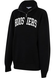 Indiana Hoosiers Womens Black Sport Fleece Qtr Zip