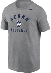Nike UConn Huskies Grey FOOTBALL Short Sleeve T Shirt