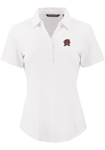 Cutter and Buck Maryland Terrapins Womens White Forge Eco Polo Short Sleeve Polo Shirt