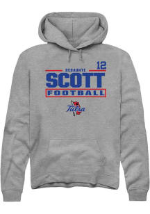 Dedaunte Scott Tulsa Golden Hurricane Mens Graphite Football NIL Stacked Box Player Hood