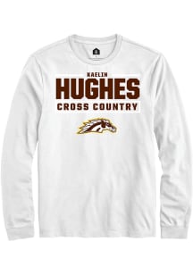 Kaelin Hughes Western Michigan Broncos White NIL Stacked Box Long Sleeve Player T Shirt