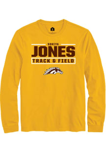 Soniya Jones Western Michigan Broncos Gold NIL Stacked Box Long Sleeve Player T Shirt