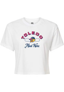 Summit Sportswear Toledo Mud Hens White Vintage Arch Script Short Sleeve T Shirt