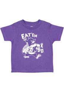 Summit Sportswear K-State Wildcats Toddler Purple Eat'Em Up Varsity Willie Football Short Sleeve T..