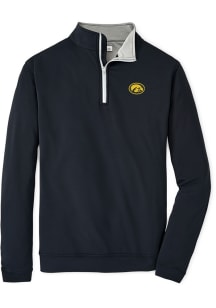 Peter Millar Iowa Hawkeyes Mens Black Perth Long Sleeve Qtr Zip Pullover