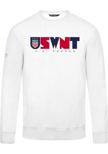 Levelwear USWNT Mens White Zane Full On Long Sleeve Crew Sweatshirt