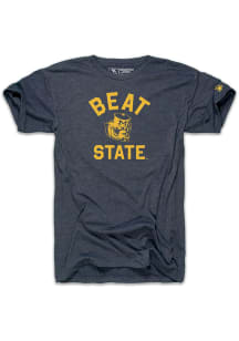 The Mitten State Michigan Wolverines Blue Beat State Short Sleeve Fashion T Shirt