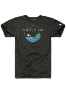 The Mitten State Michigan Black Pure Short Sleeve Fashion T Shirt