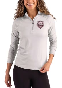 Cutter and Buck Indiana Hoosiers Womens Grey 2025 CFP National Champions Coastline Qtr Zip