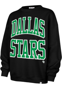 47 Dallas Stars Womens Black Oversized Script Crew Sweatshirt