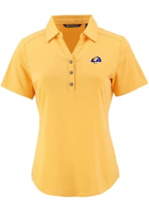 Cutter and Buck Los Angeles Rams Womens Gold Forge Eco Polo Short Sleeve Polo Shirt