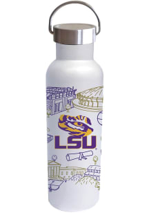 LSU Tigers 26oz Campus Voda Stainless Steel Bottle - White