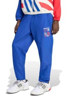 Adidas Team USA Mens Light Blue Graphic Woven Sweatpants