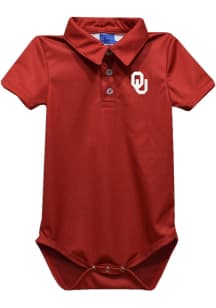 Vive La Fete Oklahoma Sooners Baby Crimson Team Short Sleeve One Piece Polo