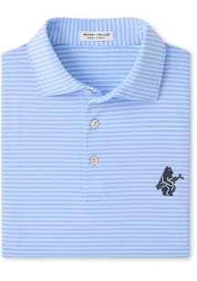 Peter Millar Chicago Cubs Mens Light Blue Tiebreaker Golfing Bear Short Sleeve Fashion Polo