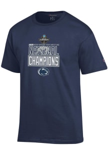 Champion Penn State Nittany Lions Navy Blue Wrestling National Champs Jersey Short Sleeve T Shirt