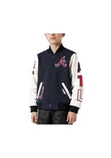 Pro Standard Atlanta Braves Youth Navy Blue Classic Chenille Heavy Weight Jacket