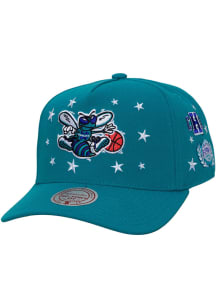 Mitchell and Ness Charlotte Hornets Pep Rally Pro Pinch Adjustable Hat - Teal