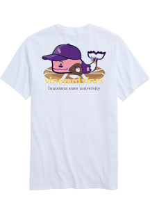 Vineyard Vines LSU Tigers White Pocket Baseball Logo Short Sleeve T Shirt