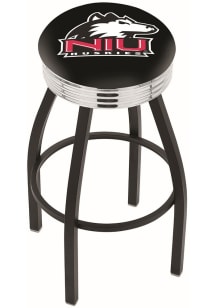 Northern Illinois Huskies 3 Ring Chrome Seat Pub Stool - Black