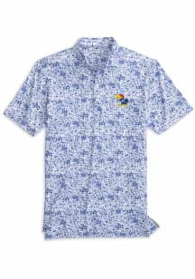 Johnnie O Kansas Jayhawks Mens Blue Tailgater Vault Short Sleeve Fashion Polo