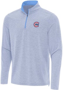 Antigua Chicago Cubs Mens Light Blue Changeover Long Sleeve Qtr Zip Pullover