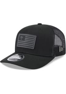 New Era Pittsburgh Penguins Flag Trucker 9SEVENTY Adjustable Hat - Black