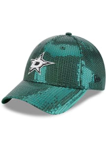 New Era Dallas Stars Green Sequin 9FORTY Womens Adjustable Hat
