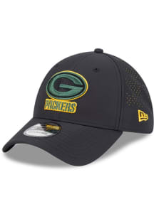 New Era Green Bay Packers Mens Black Night 39THIRTY Flex Hat