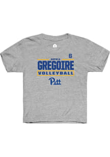 Sophia Gregoire Pitt Panthers Youth Grey NIL Stacked Box Player Tee