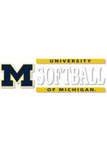 Michigan Wolverines 6x2 Softball Auto Decal - Blue