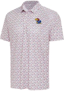 Antigua Kansas Jayhawks Mens White Hero Short Sleeve Polo