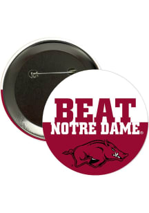 Arkansas Razorbacks BEAT Notre Dame 3" Button - Red