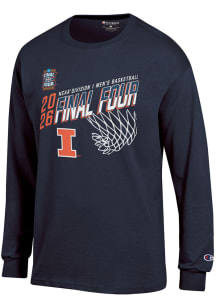 Champion Illinois Fighting Illini Navy Blue MBB Final Four 2026 Jersey Long Sleeve T Shirt