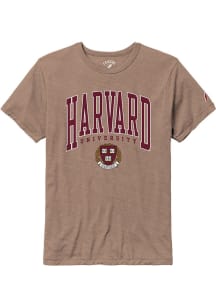 Harvard Crimson Brown Harvard Shield Short Sleeve Fashion T Shirt