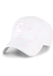 47 Kansas City Chiefs White Confetti Bow Clean Up Womens Adjustable Hat