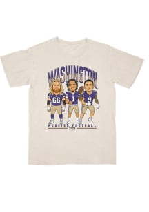 Campus Ink Washington Huskies Youth Ivory Caricature Player Tee