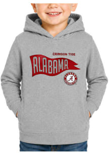Little King Alabama Crimson Tide Toddler Grey Pennant Long Sleeve Hooded Sweatshirt