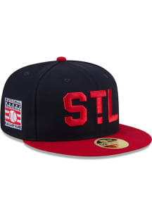 New Era St Louis Cardinals Mens Navy Blue 2026 MLB Hall of Fame 59FIFTY Fitted Hat